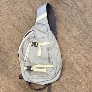 Patagonia Gray and Cream Atom 8L Sling Crossbody Bag